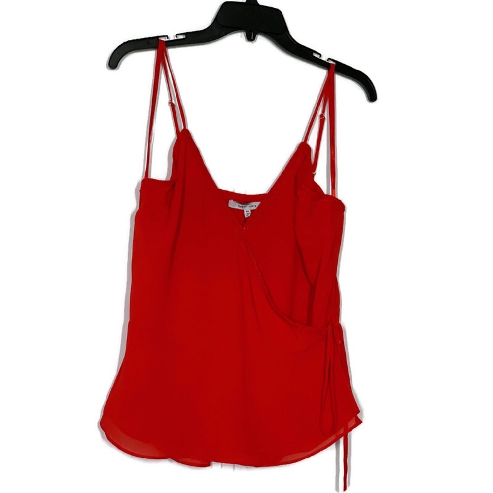Naked Zebra Surplice Tank Top in Red